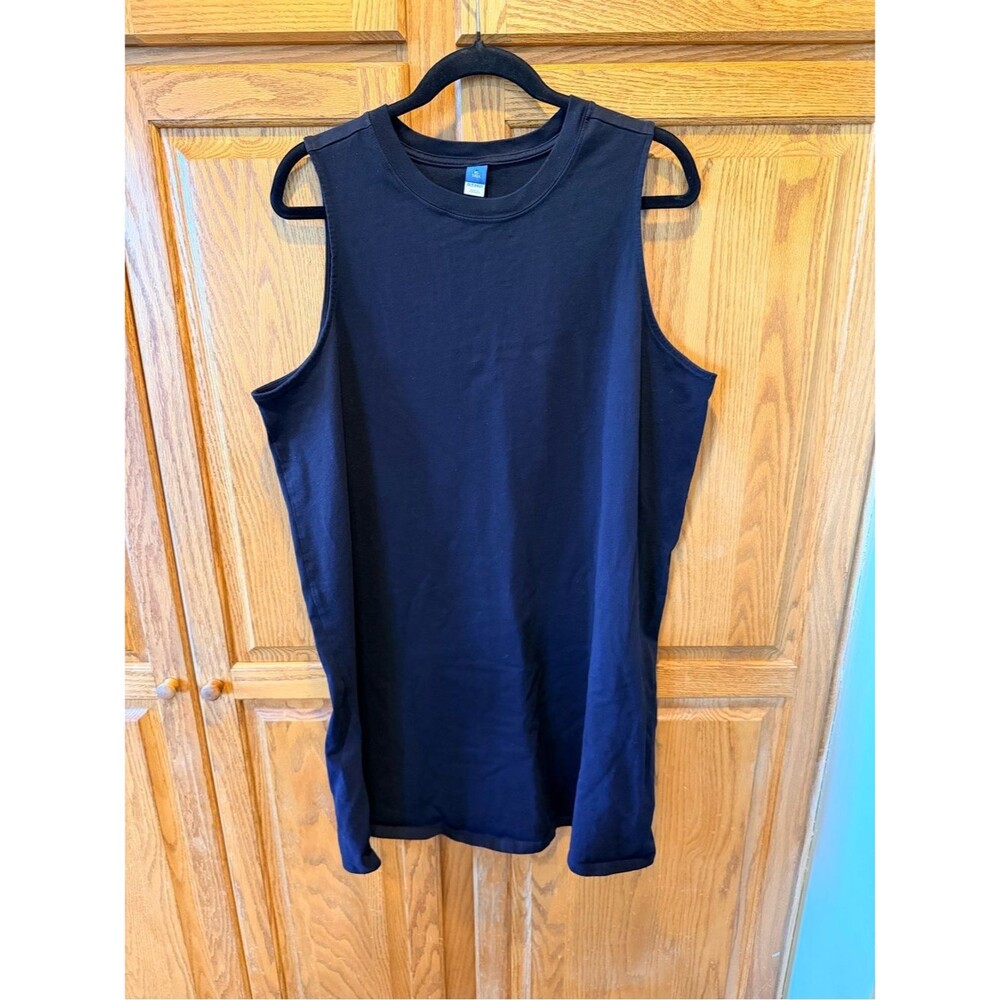 Old Navy Navy 100% Cotton Sleeveless T Shirt Dress XL Tall, casual staple comfy